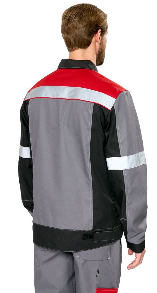 Куртка мужская рабочая летняя для ИТР Виват серо-черно-красная
